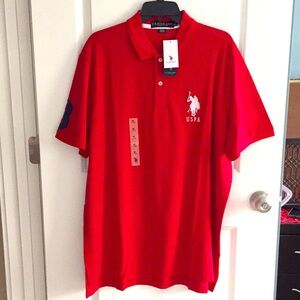 USPA Polo Shirt Red Short Sleeve XL